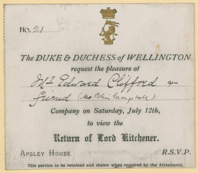 Invitasjon til å se returen til Lord Kitchener av English School
