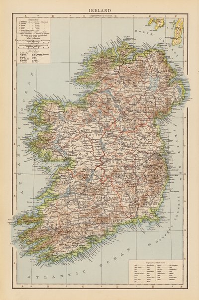Irland (fargelitografi) av English School