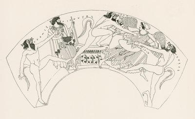 Iris og Hera angrepet av satyrer (gravering) av English School