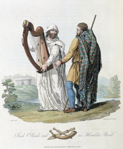 Irsk bard og reisende - i "" keltere og gotere, skikker til innbyggerne på de britiske øyer på begynnelsen av 600-tallet og gotiske nasjoner på vestkysten av Østersjøen", av S.R. Meyrick og Ch. Smith av English School