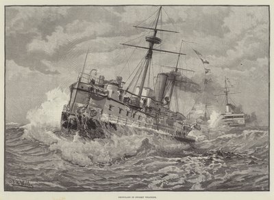 Ironclads i stormfullt vær (gravering) av English School