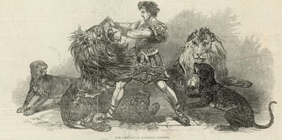 Isaac van Amburgh ved Vauxhall Gardens av English School