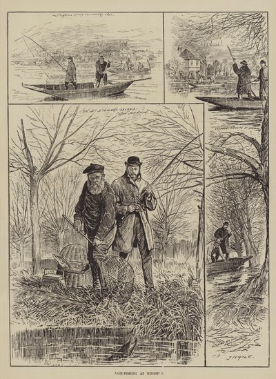 Jack-Fishing at Kingston (gravering) av English School