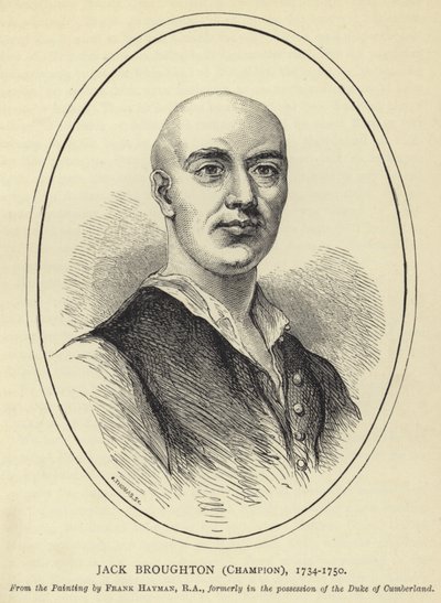 Jack Broughton, Champion, 1734-1750, Fra maleriet av Frank Hayman, RA, tidligere i besittelse av hertugen av Cumberland av English School