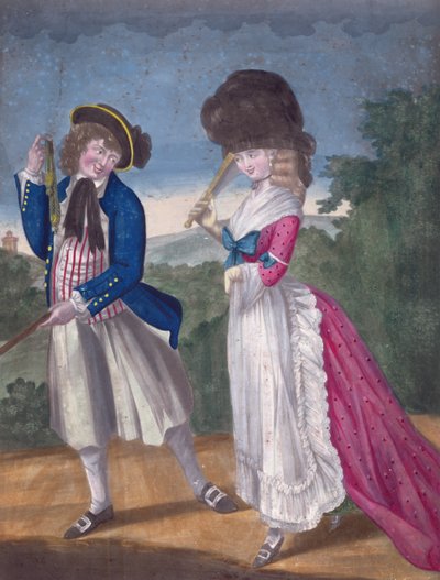 Jack Oakham kaster ut et signal for en forlovelse, 1781 av English School