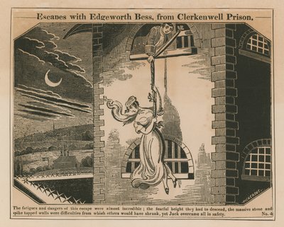 Jack Sheppard rømmer med Edgeworth Bess fra Clerkenwell Prison av English School
