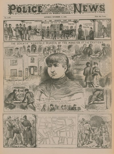 Jack the Ripper: Det syvende grusomme mordet begått av monsteret fra East End (gravering) av English School