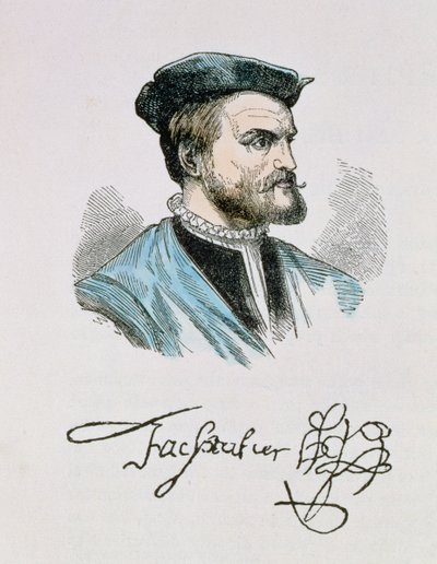 Jacques Cartier (1491-1557) illustrasjon fra bind IV av 