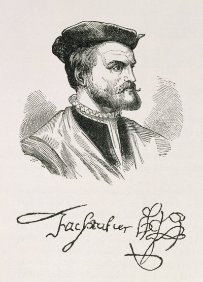 Jacques Cartier (1491-1557) illustrasjon fra bind IV av 