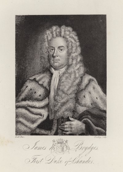 James Brydges, hertug av Chandos (gravering) av English School