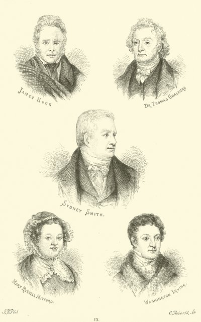 James Hogg, Dr Thomas Chalmers, Sydney Smith, Mary Russell Mitford, Washington Irving av English School