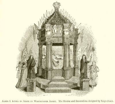 James I ligger i State Westminster Abbey av English School