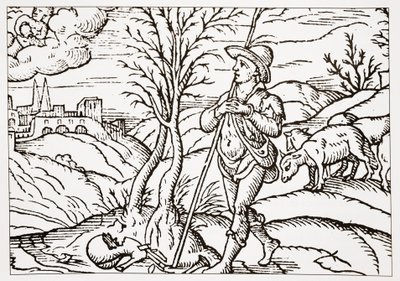 januar, fra Spensers The Shepherds Calendar, 1579 av English School