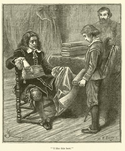 Jean Baptiste Colbert som gutt, «Jeg liker denne best» (gravering) av English School