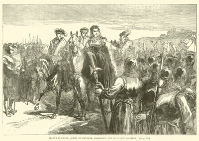 Jeanne d"Albret, dronning av Navarre, henvender seg til hugenottsoldatene av English School