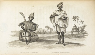 Jellemen av Solimana. The Musicians of West Africa, av Alexander Gordon Laing, publ. 1825 (medlemmer) av English School