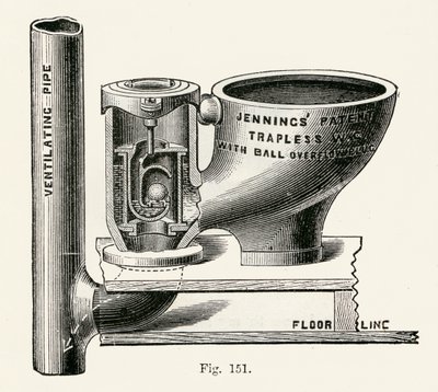 Jennings Trapless ventilskap, 1870 av English School