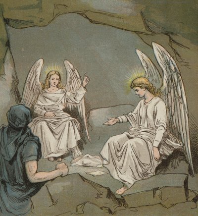 Jesu Kristi tomme grav (fargelitografi) av English School
