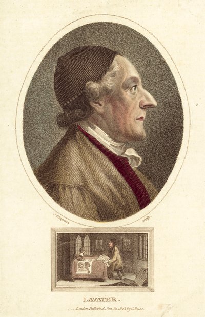 Johann Kaspar Lavater , sveitsisk poet, filosof, fysionomist og teolog (farget gravering) av English School