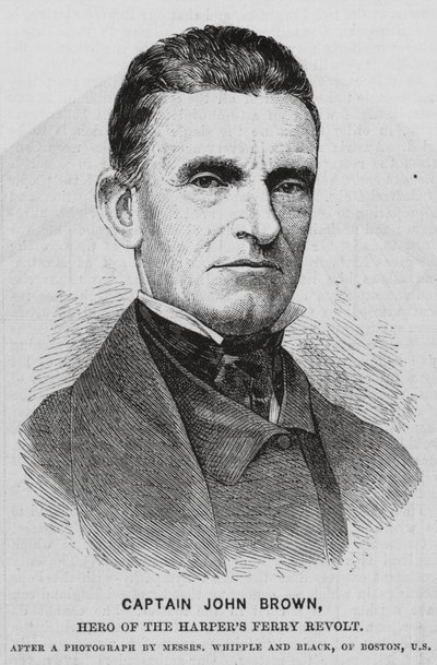John Brown, amerikansk avskaffelsesforkjemper (gravering) av English School