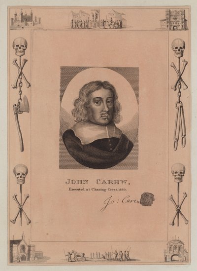 John Carew, henrettet ved Charing Cross, 1660 av English School