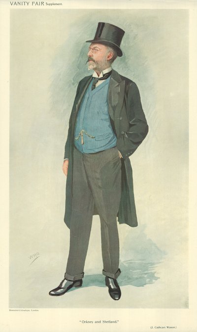 John Cathcart Wason, Orknøyene og Shetland, 15. september 1909, tegneserie Vanity Fair av English School