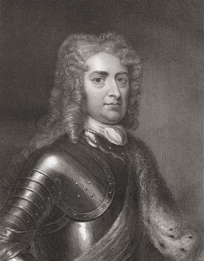 John Churchill (1650-1722) 1. hertug av Marlborough fra Gallery of Portraits, utgitt i 1833 av English School
