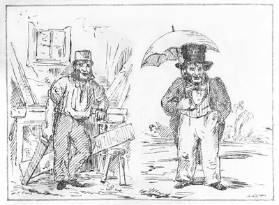 John Dobbs i England og India fra Delhi Sketchbook av English School