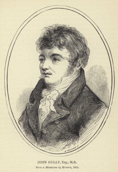 John Gully, Esquire, MR, Fra en miniatyr av Hudson, 1815 av English School