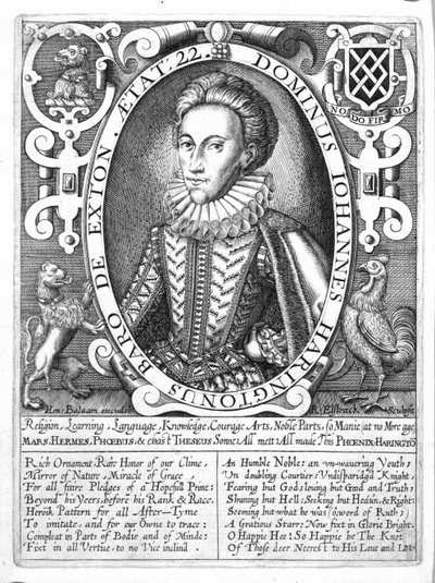 John Harington, 2. baron Harington av Exton, gravert av Renold Elstrack, ca. 1610-14 av English School