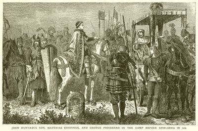 John Hunyadis Son, Matthias Corvinus og George Podiebrad i leiren før Spielberg i 1468 av English School