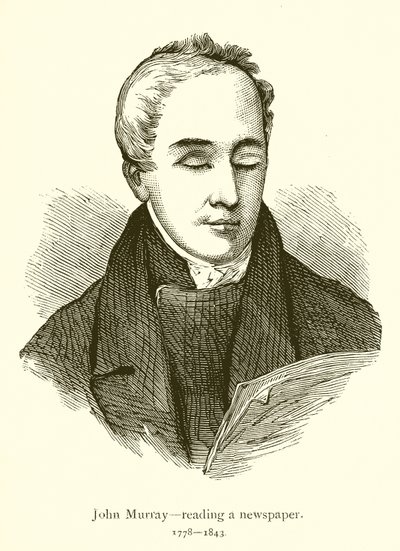 John Murray, liest eine Zeitung von English School
