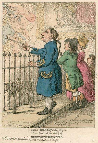 John Rosedale, sjømann, utstiller i hallen til Greenwich Hospital, London av English School