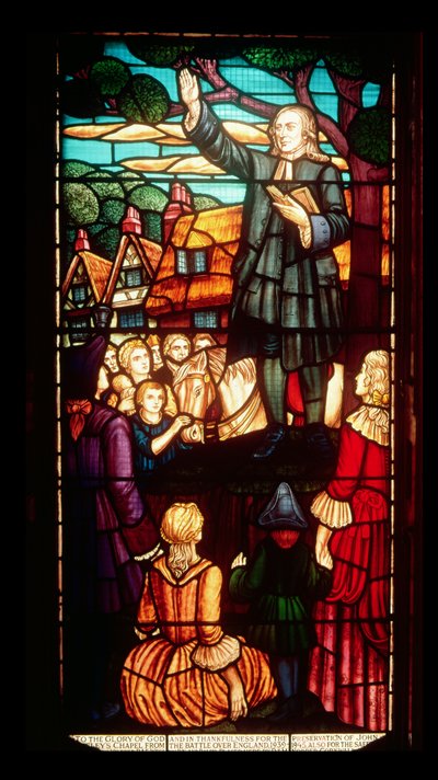 John Wesley (1703–91) Preaching the Evangelies in England, ca. 1890 av English School