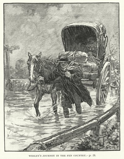 John Wesleys reise i myrlandet (gravering) av English School