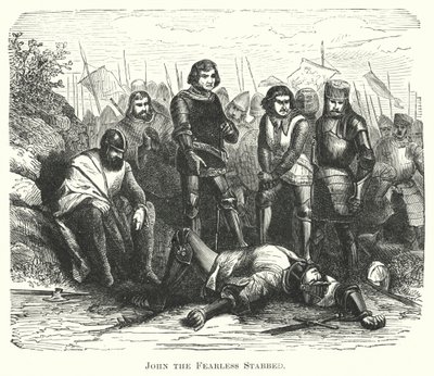 Johann der Furchtlose erstochen (Gravur) von English School