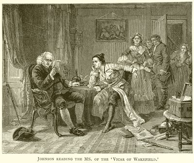 Johnson leser Ms. of the Vicar of Wakefield av English School
