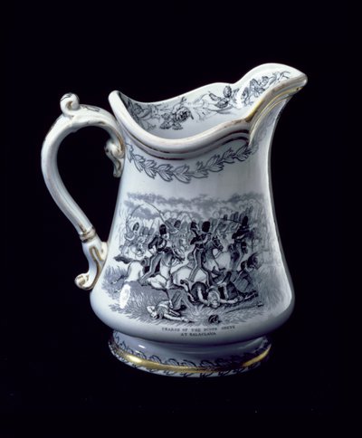 Kanne med en skildring av Charge of the Scots Greys ved Balaclava (keramikk) av English School