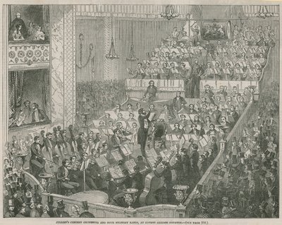 Julliens konsertorkester og fire militærband på Covent Garden Theatre av English School
