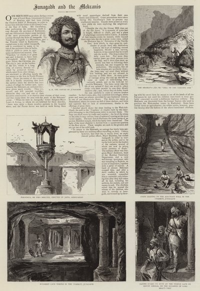 Junagadh og Mekranis (gravering) av English School