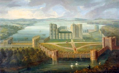 Kenilworth Castle, Warwickshire (olje på lerret) av English School