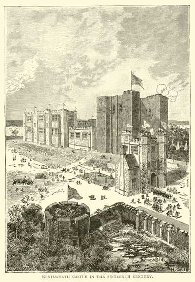 Kenilworth Castle på det sekstende århundre av English School