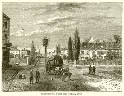 Kennington, fra The Green, 1780 av English School