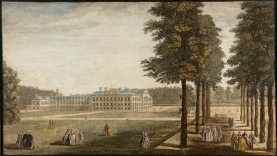 Kensington Palace, ca. 1740-60 (håndfarget gravering) av English School