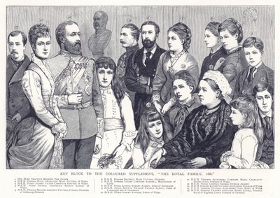 Nøkkelblokk til det fargede tillegget, kongefamilien, 1880 av English School