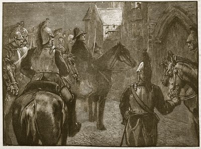 Kidnapping av Duke DEnghien, 1804, illustrasjon fra Cassells Illustrated History of England (sepiafoto) av English School