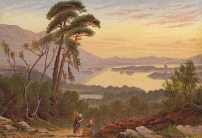 Killarney Lakes, Lower Lake (farge litho) av English School