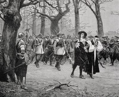 Kong Charles I (1600-49) på vei til sin henrettelse av English School