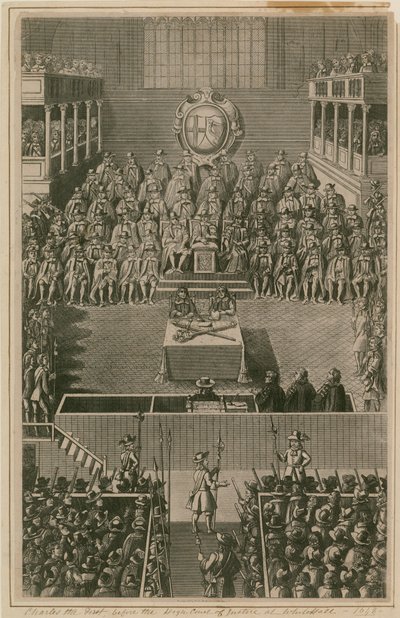 Kong Charles I for High Court of Justice i Whitehall, 1648 av English School