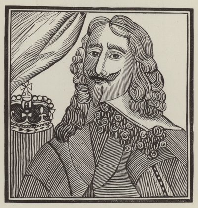 Kong Charles I, martyr (gravering) av English School